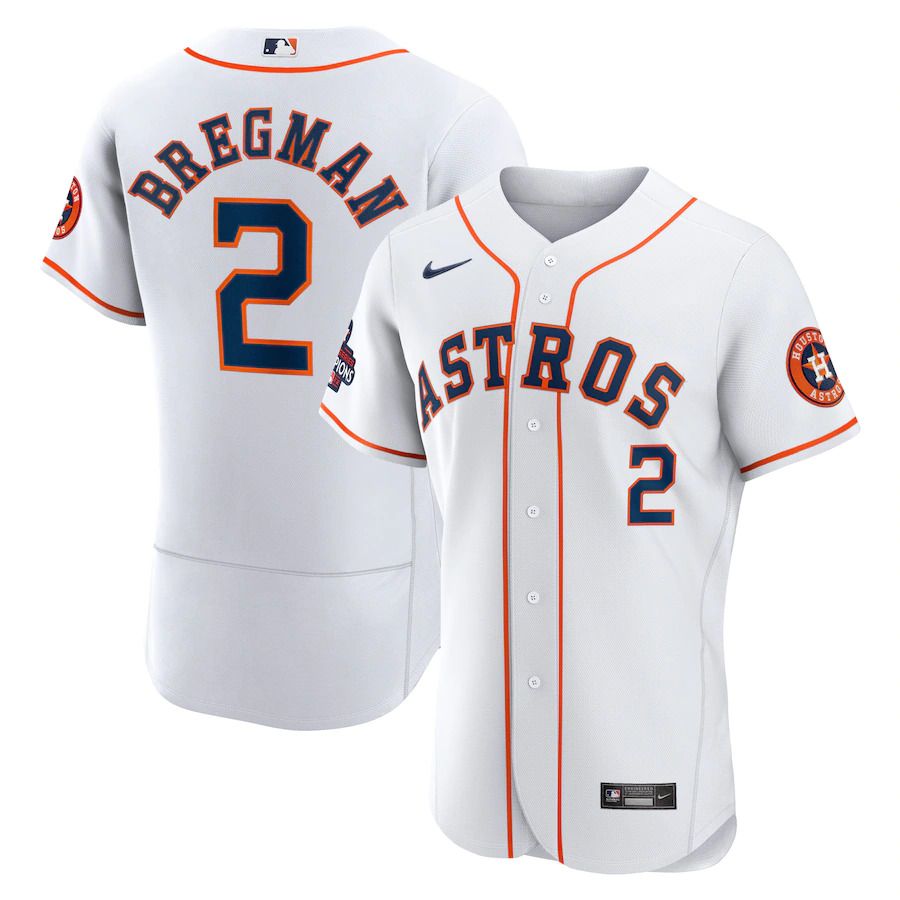 Men Houston Astros 2 Alex Bregman Nike White 2022 World Series Champions Home Authentic MLB Jersey